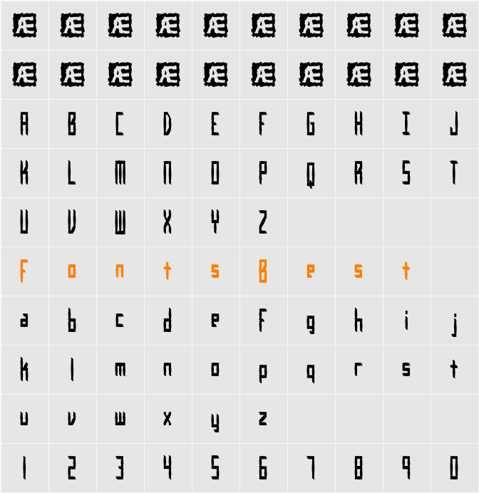 Inevitable BRK Character Map