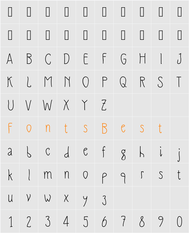 SlimamifMedium Character Map