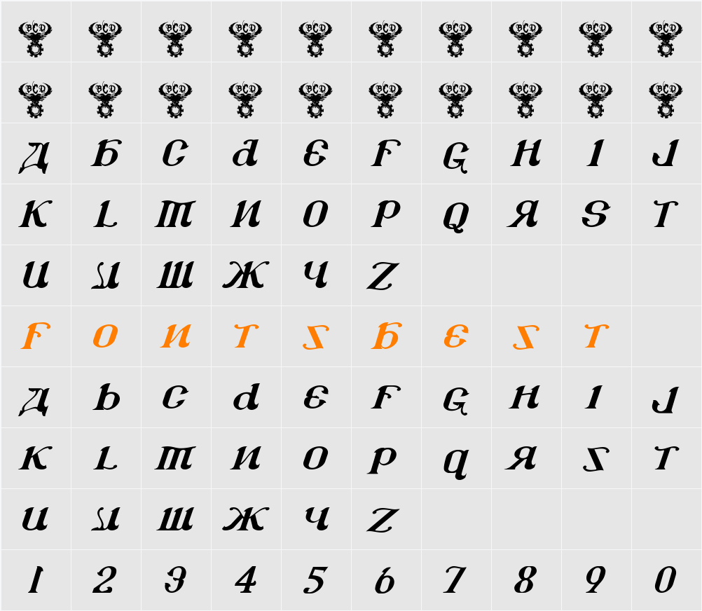 CSAR  Character Map