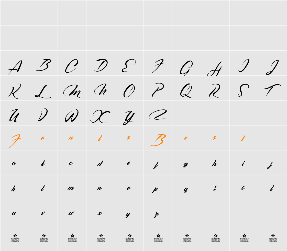 Casablanca Noir Personal Use Character Map