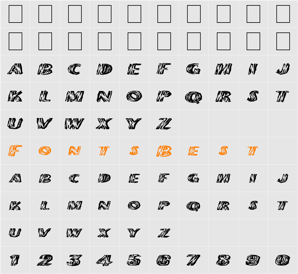 FZ WACKY 24 EX Character Map