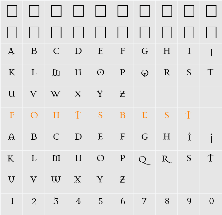 MasonSuper Character Map