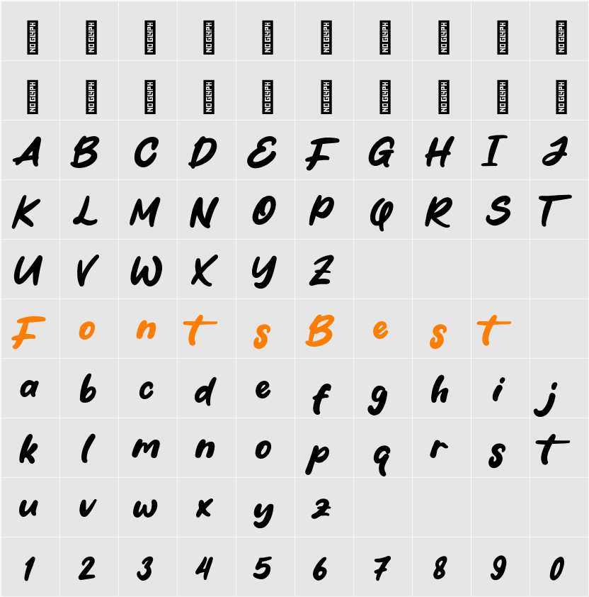 Bluetea Character Map