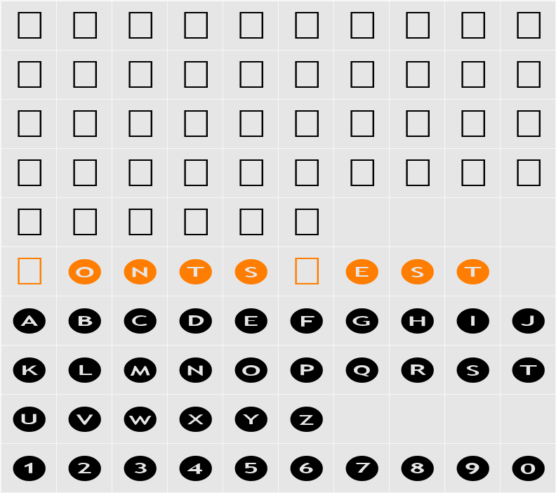 AlphaShapes ovals 2 Character Map