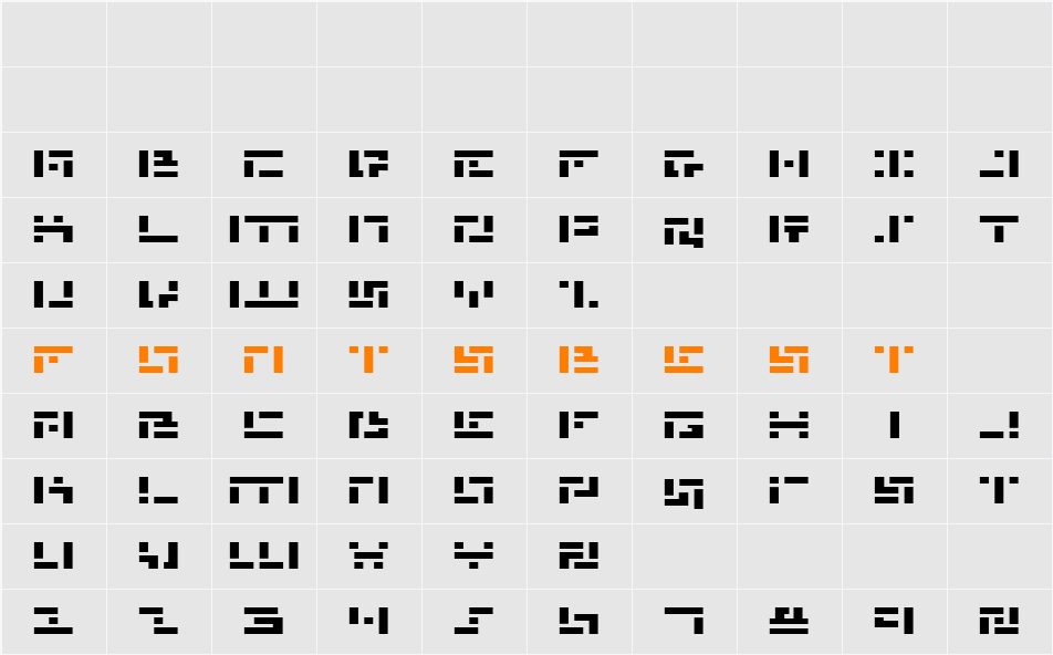 Missile Man Expanded Character Map