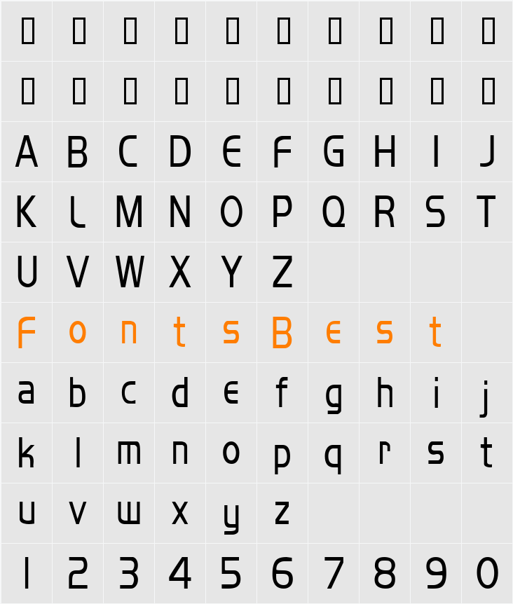 MikityCondensed Character Map