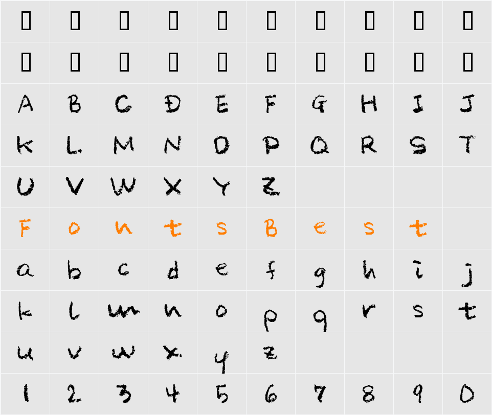 CrayonAL Character Map