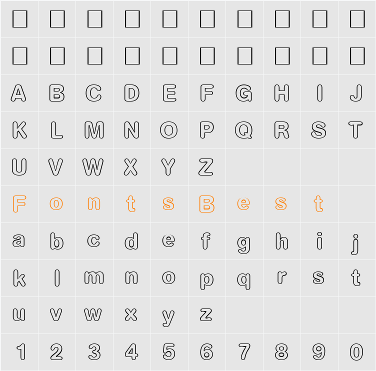 AkzentRoundedOut Character Map