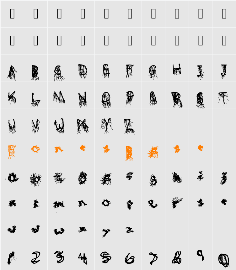 CrazyBludish... Character Map