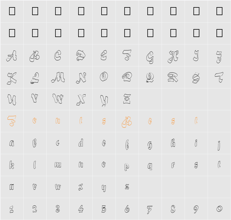 FZ UNIQUE 33 HOLLOW Character Map