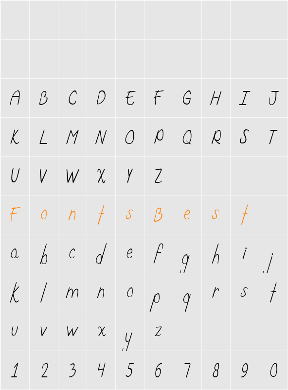 Curzab  Character Map