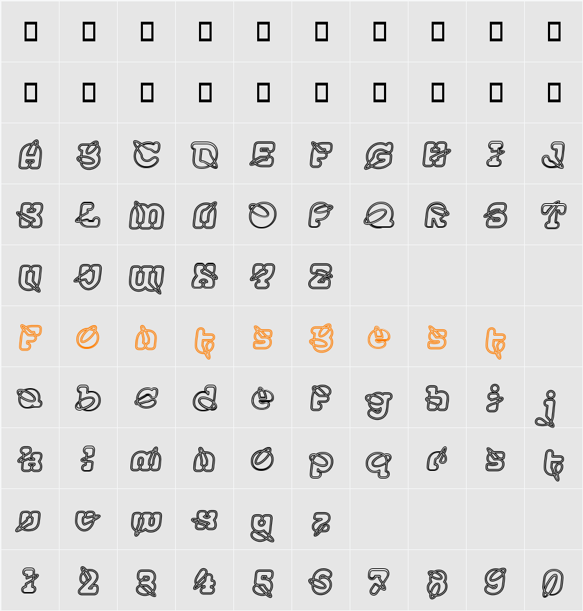 Accent Paper Clips Character Map