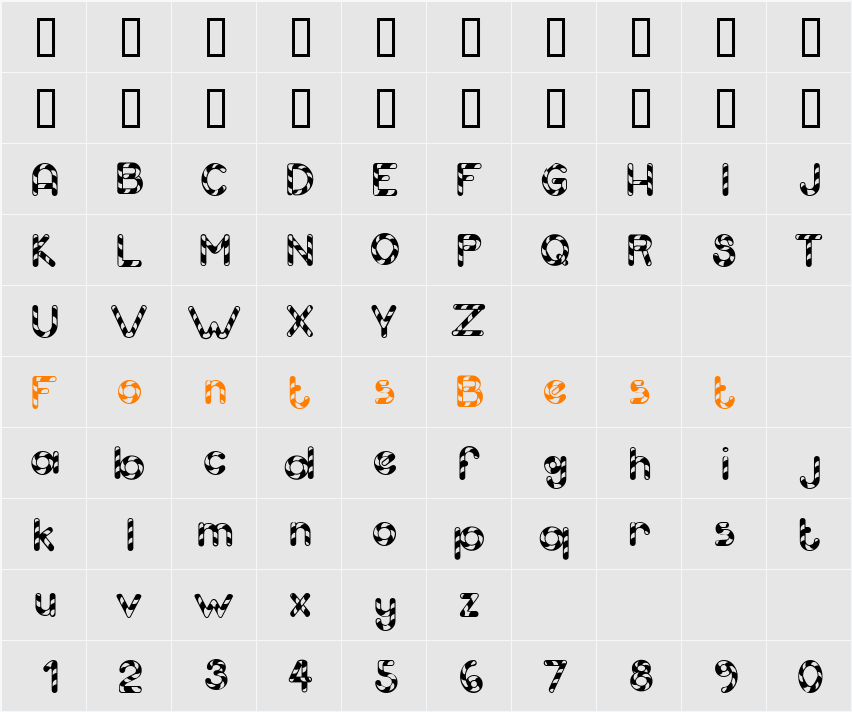 Candy Cane Match Character Map