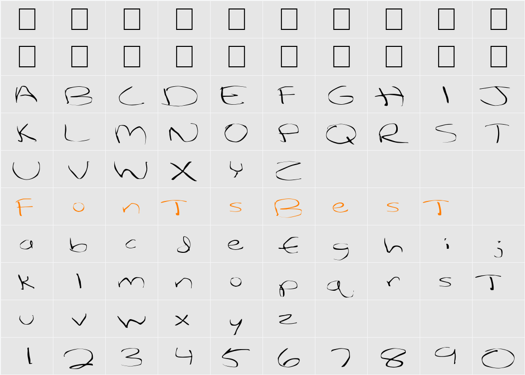 FZ WARPED 27 EX Character Map