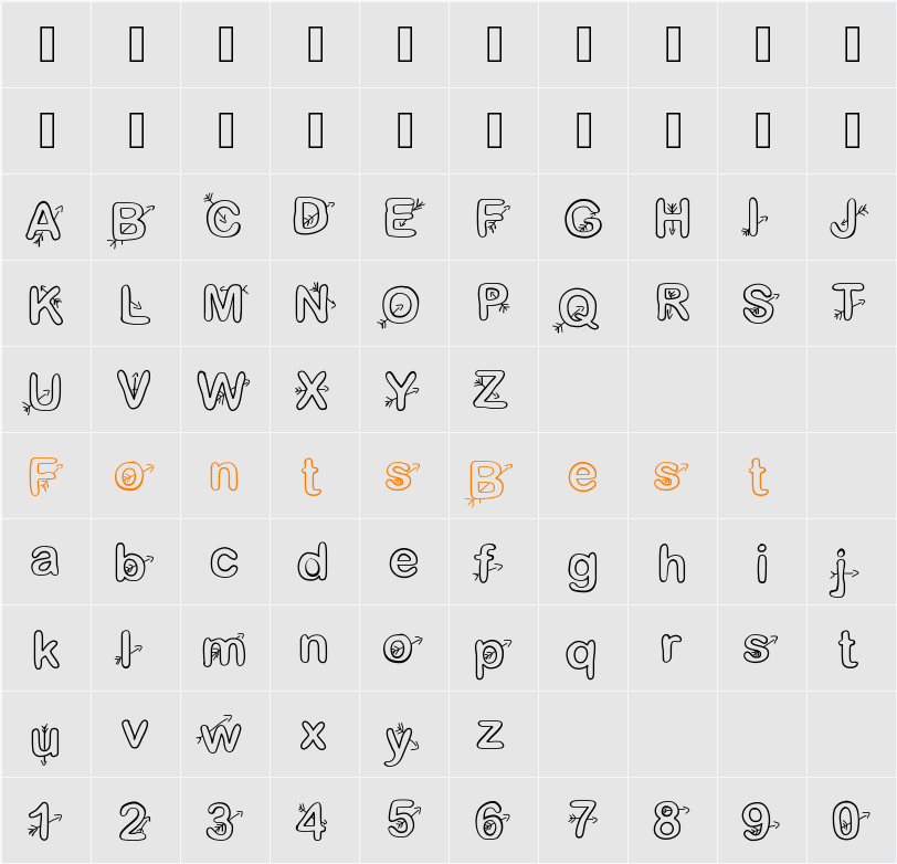 Cupidon Character Map