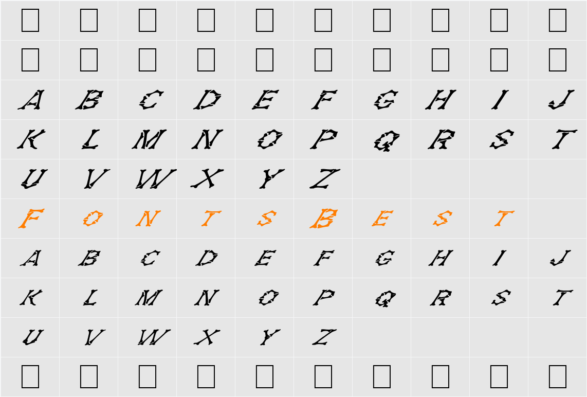 FZ UNIQUE 5 ITALIC  Character Map