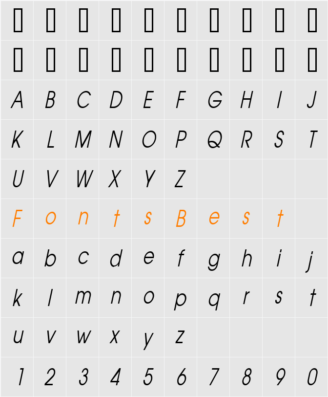 Atilla Thin Character Map