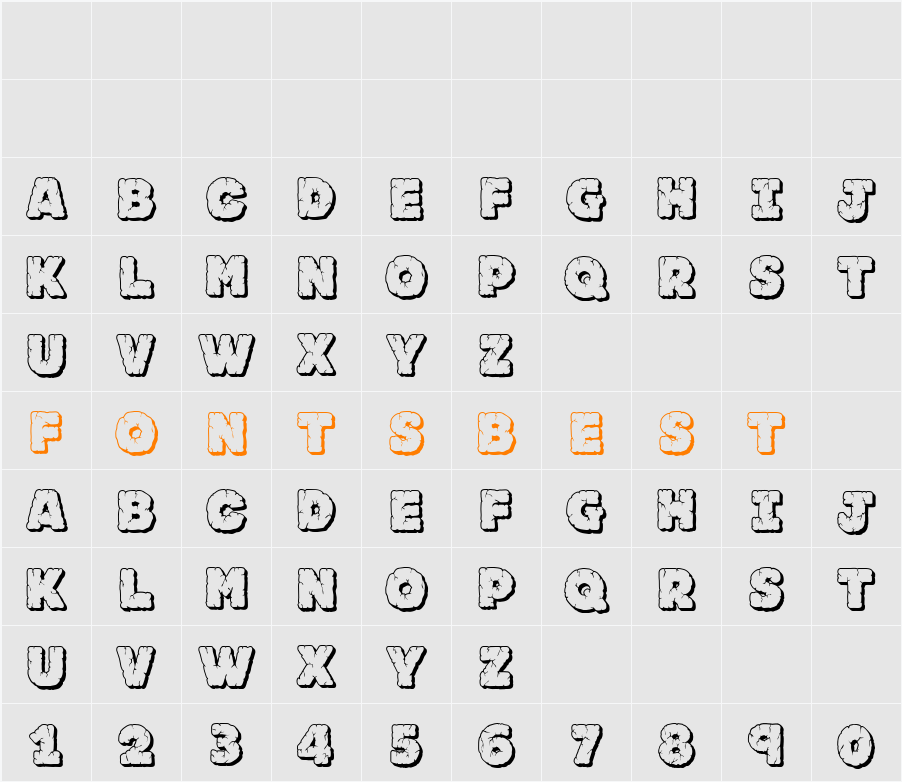 JFRockOutcrop Character Map