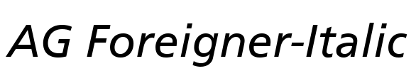 AG Foreigner-Italic Font Image