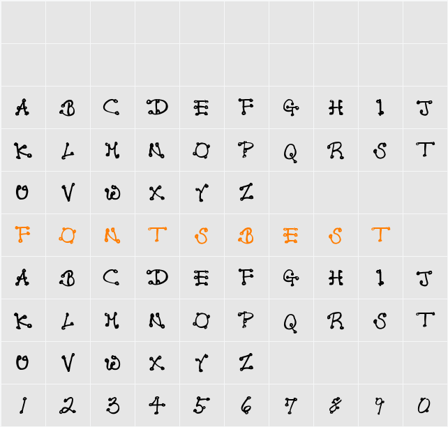 Cookie Sheet Character Map