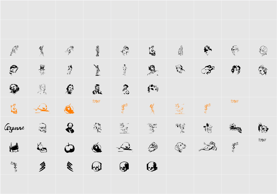 Cezanne Character Map