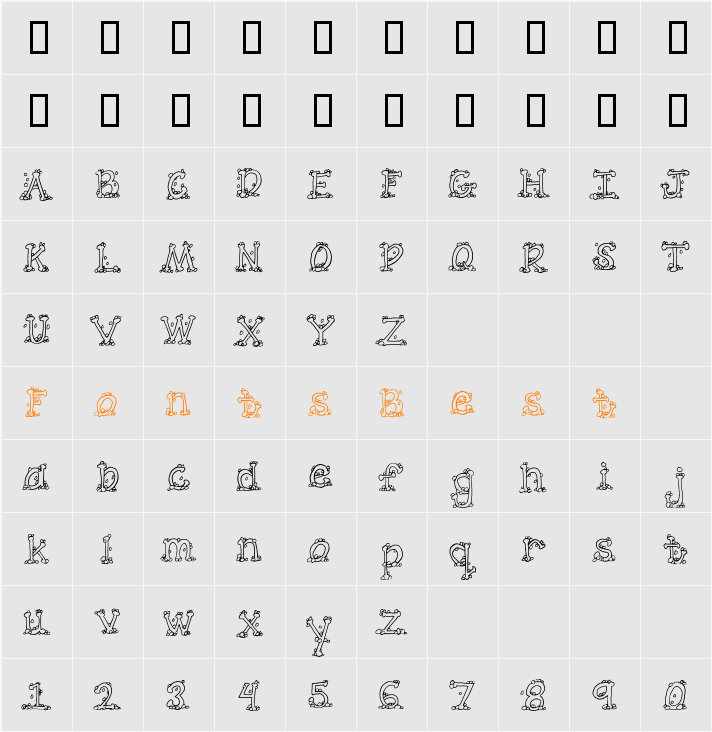 CK Foamy Character Map