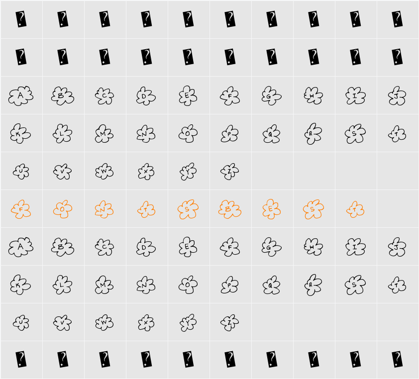 InsideFlower Character Map