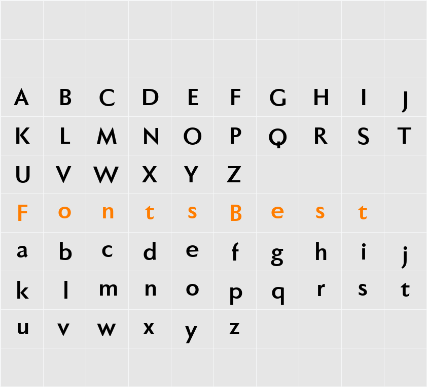 Faber Sans Pro reduced Character Map