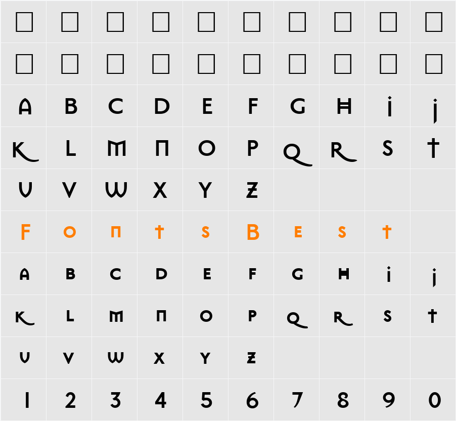 MasonSansBold Character Map