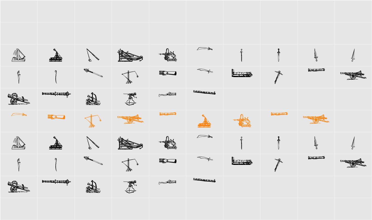 Ancient Weapons tfb Character Map