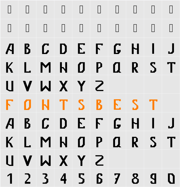 Artika_font Character Map