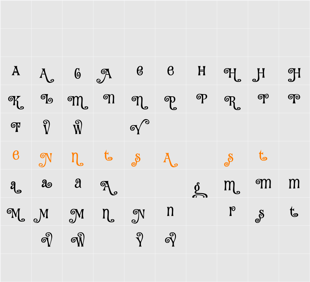 Fantini Alt Three Character Map