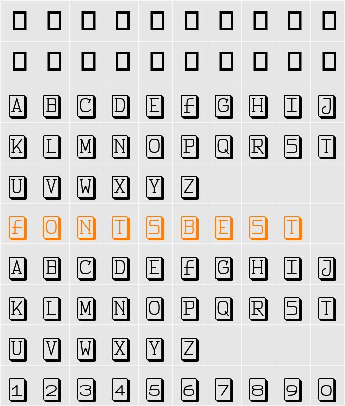 FeggoliteKeyed Character Map