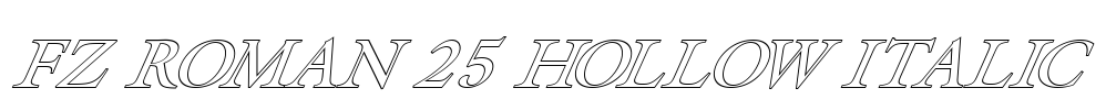 FZ ROMAN 25 HOLLOW ITALIC Font Image