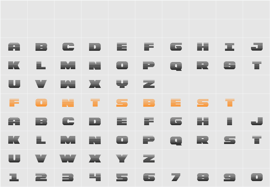 Bummer Gradient Character Map