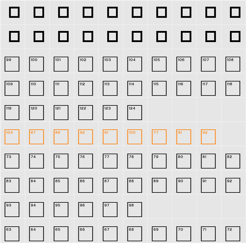 CrosswordHighNumbers Character Map