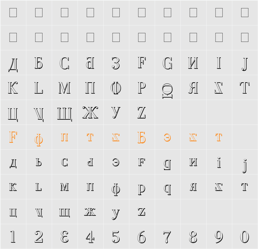 Cyberia Shadow Character Map