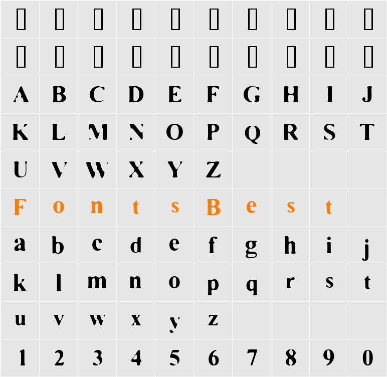 AB Dent Character Map