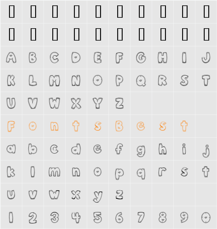 CK Pillow Character Map