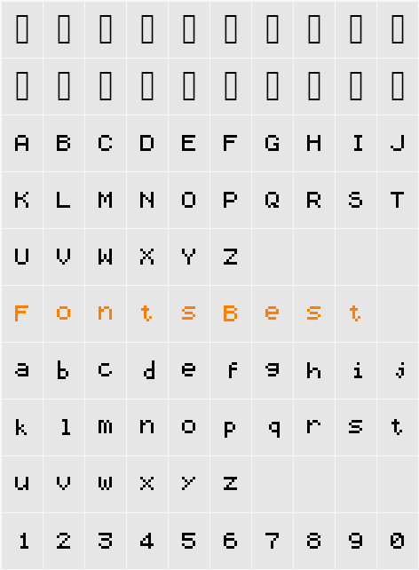 AerxFont Character Map