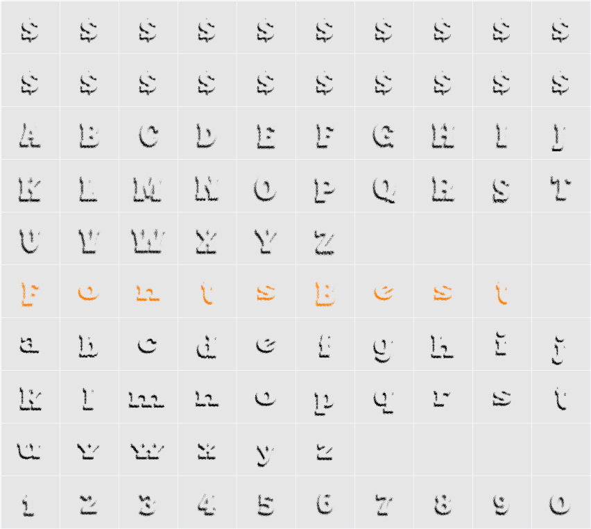 Maxxi Dots Shadows Character Map