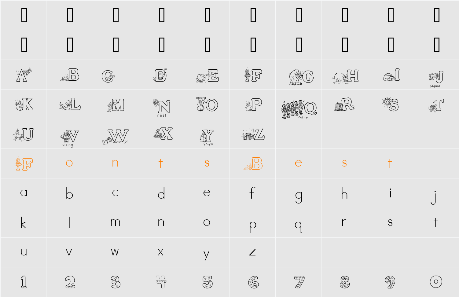 AbcPhonicsOne Character Map