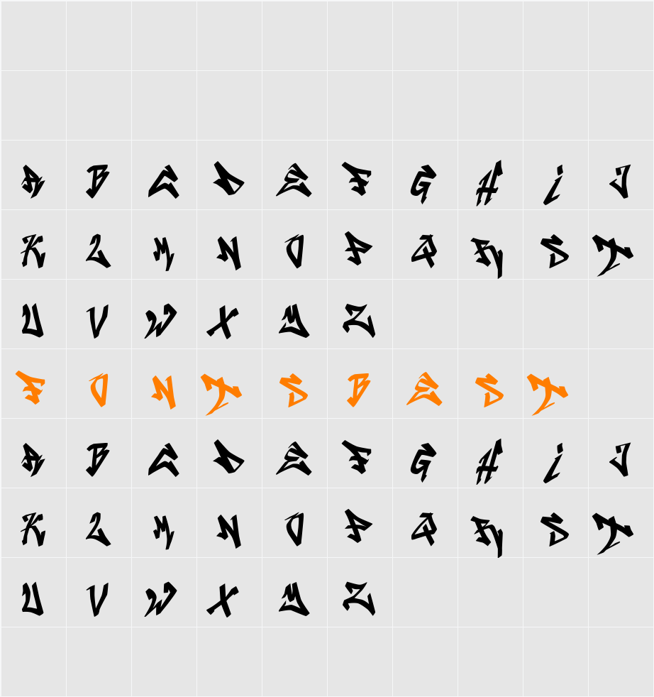 CRUZE2 Character Map