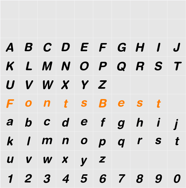 Helvetica Rounded Character Map