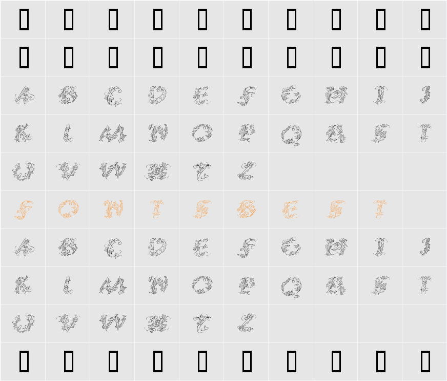 CalliPsoGrafia  Italic Character Map