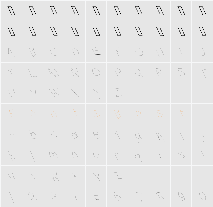 Filament Serie Character Map