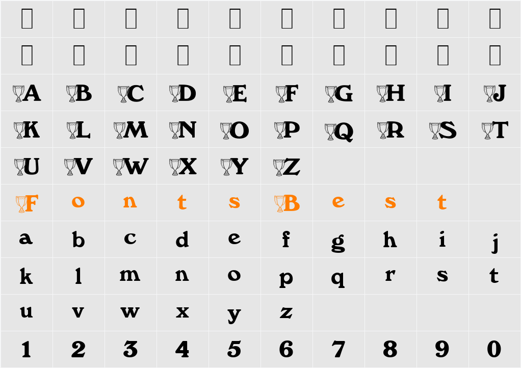 Cup Becker Character Map