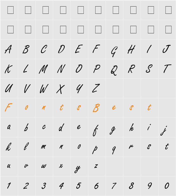 Carefree Character Map