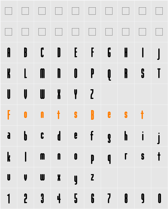 ModulaRound-Black Character Map