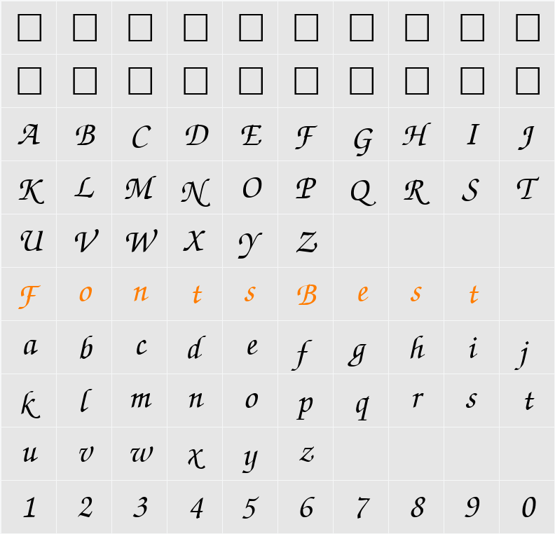 Invitation Character Map